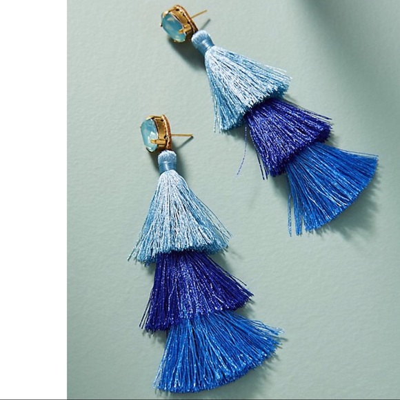 Anthropologie Jewelry - ANTHROPOLOGIE Cha Cha Tassel Drop Earrings